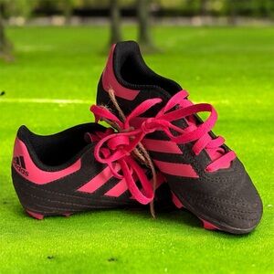 Adidas Black and Pink Soccer Cleats 10.5